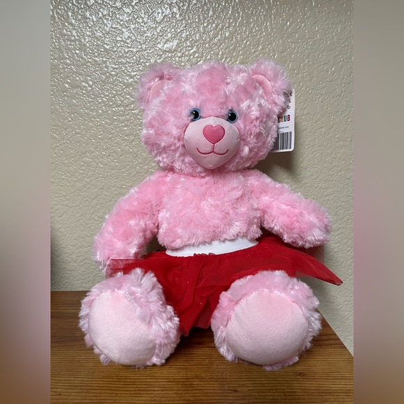 Build-A-Bear Valentines Pink Bear Red Tutu Skirt - Picture 6 of 8
